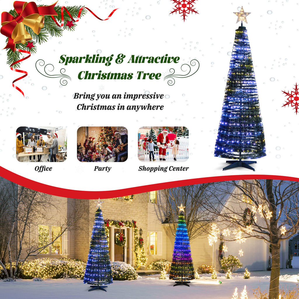 6.2 Feet Pop-up Lighted Christmas Tree with 282 RGB LED Lights - Green