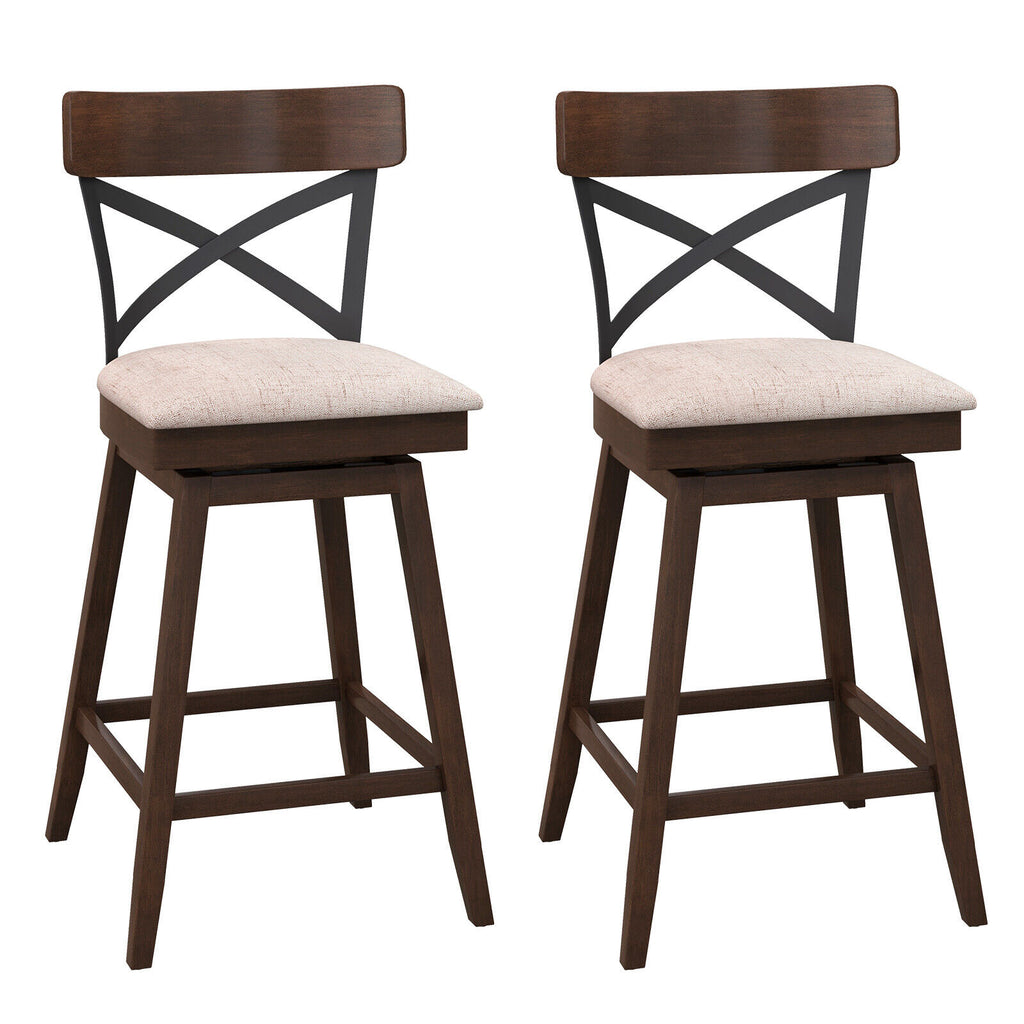 Wooden Swivel Bar Stools Set of 2 - 30 Inches
