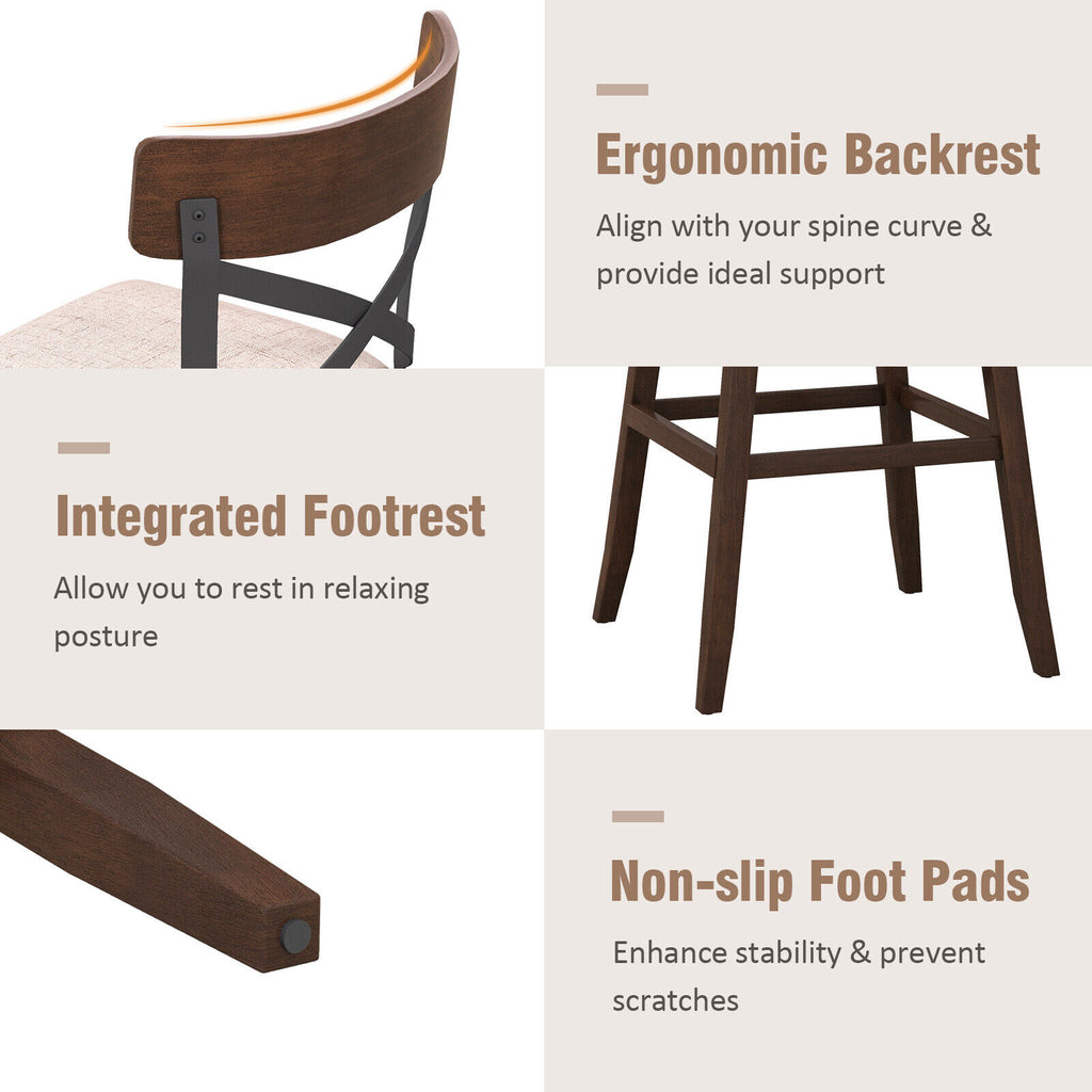 Wooden Swivel Bar Stools Set of 2 - 30 Inches