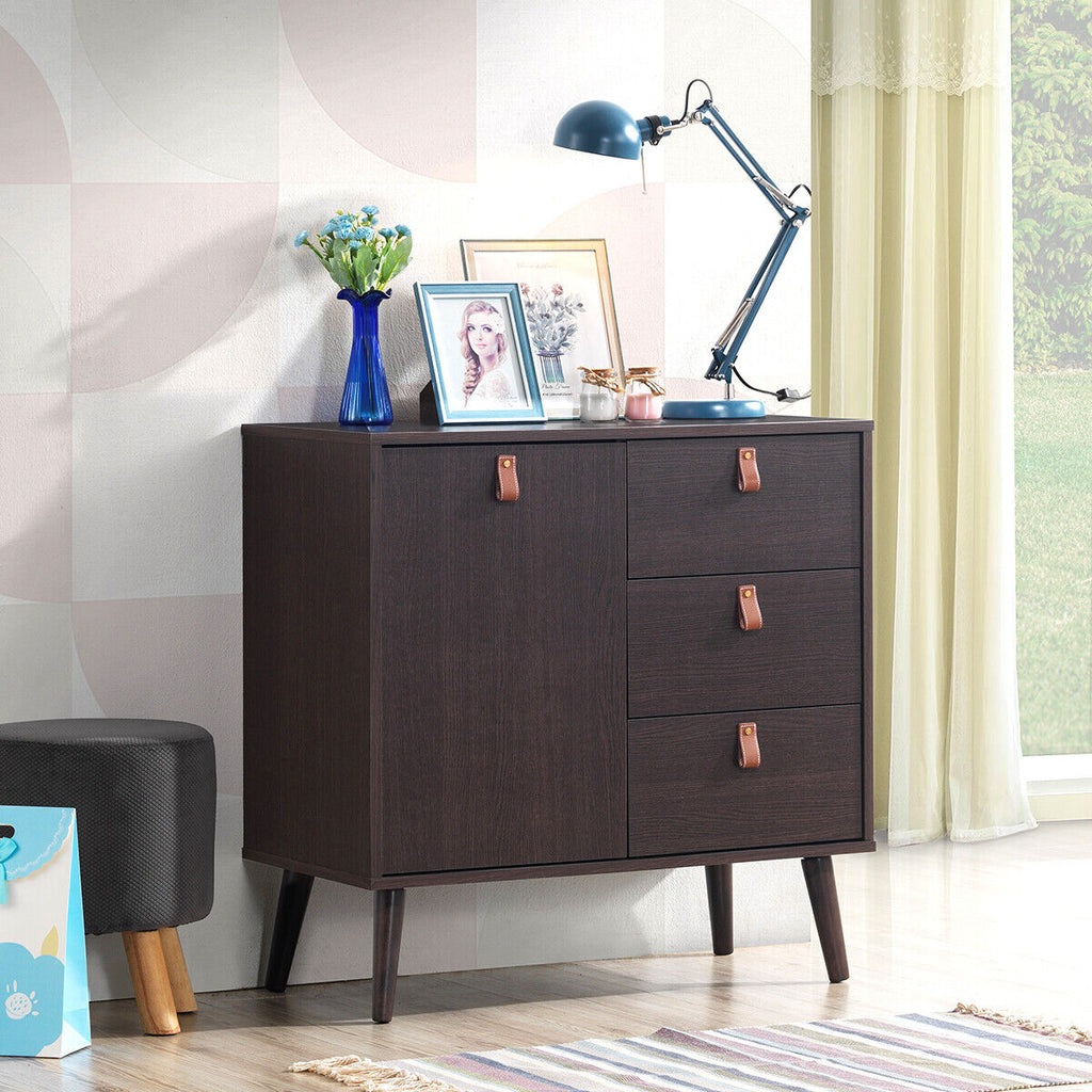 3-Drawer Sideboard Storage Display Cabinet, Brown
