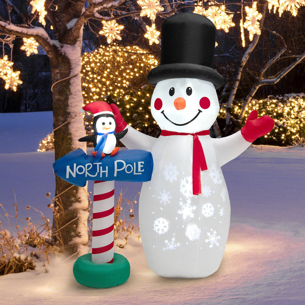 6 Feet Inflatable Christmas Decoration with Snowflake Projector and Penguin Variation of THIS Listing