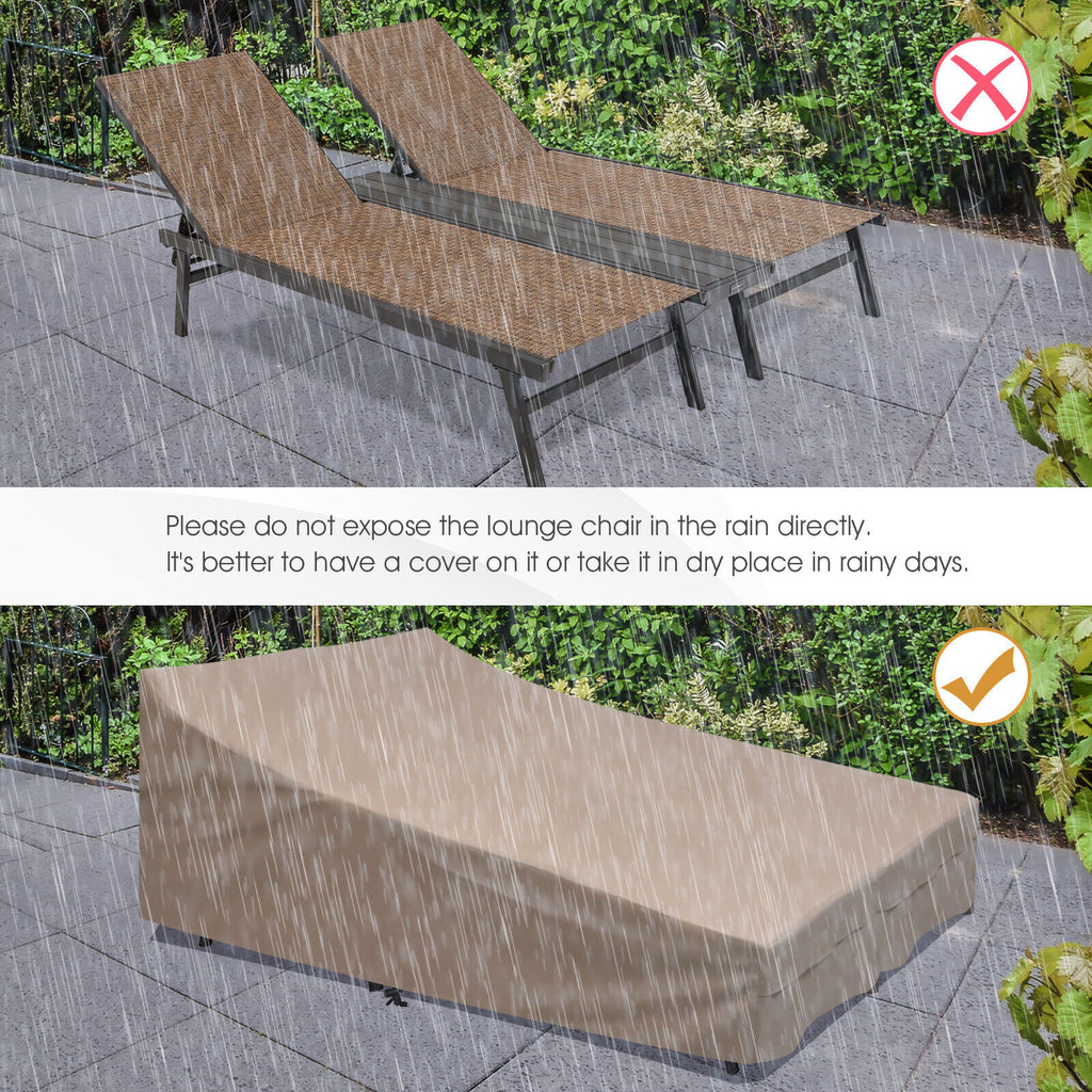 2-Person Patio Chaise Lounge with Middle Panel