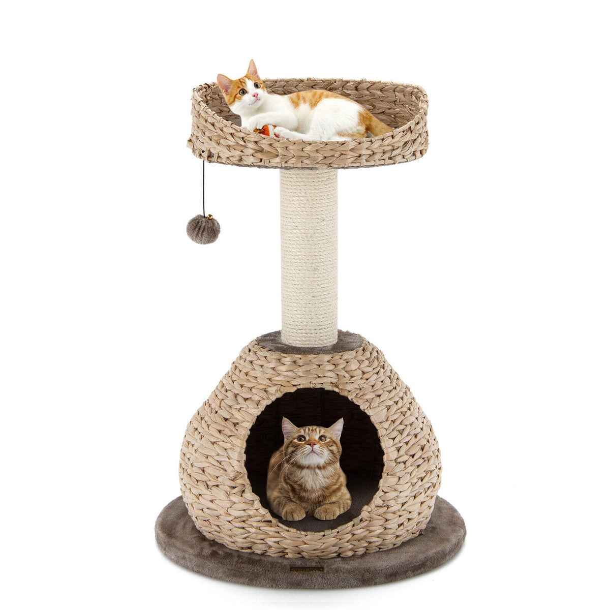 28-Inch Hand-Made Cat Tree Tower with Jump Platform - Coffee Variation