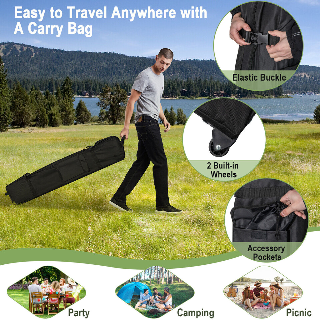 2-Tier 10 x Feet Pop-up Canopy Tent with Wheeled Carry Bag