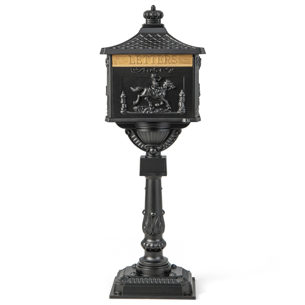 Bronze Retro Cast Aluminum Mailbox with Lockable Door & Baffle