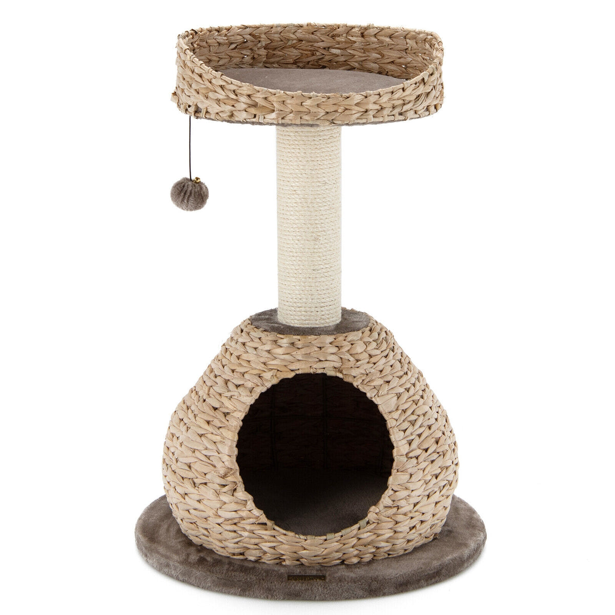 28-Inch Hand-Made Cat Tree Tower with Jump Platform - Coffee Variation