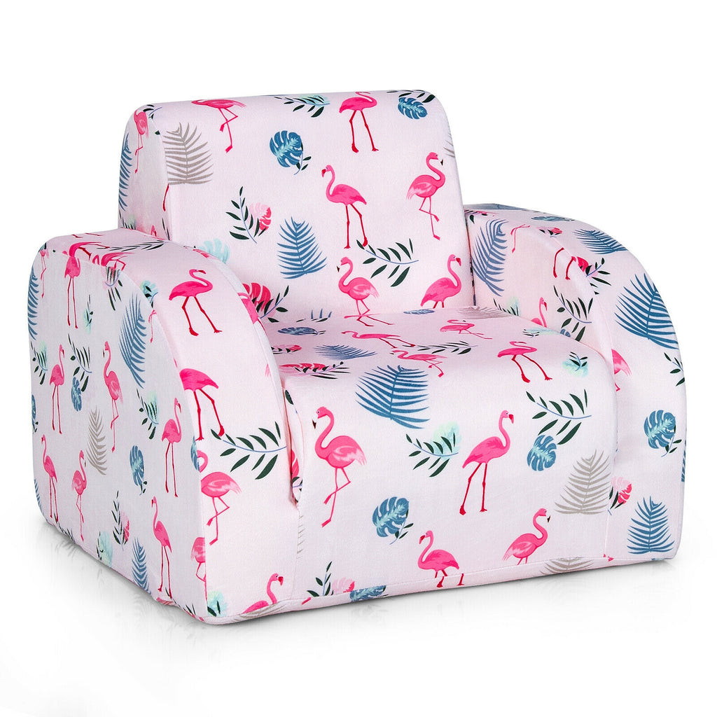 Pink 3-in-1 Convertible Kid Sofa Bed Lounger - Toddler Play & Rest Chair