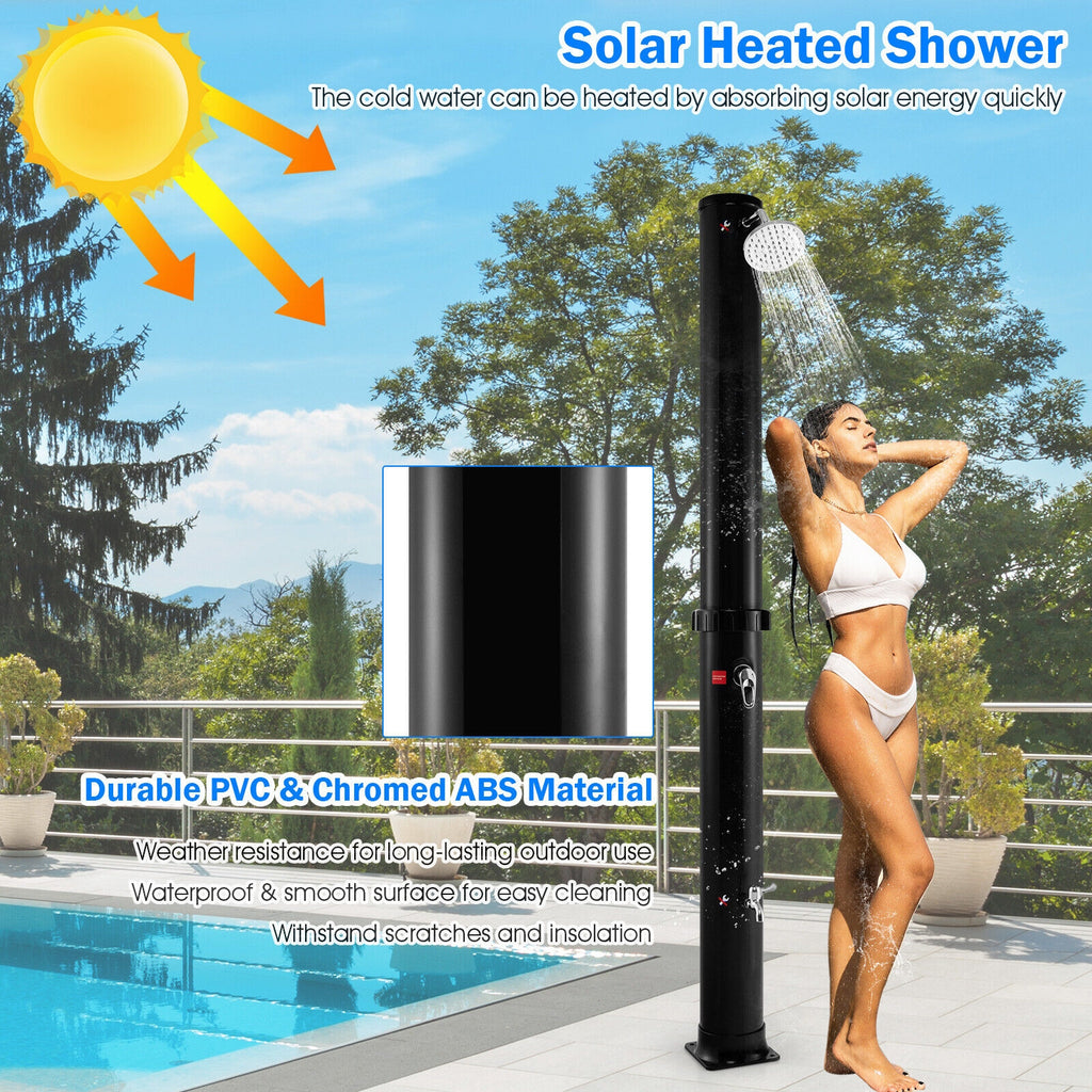 Solar Outdoor Shower 7.2 Ft 10 Gallon – Black