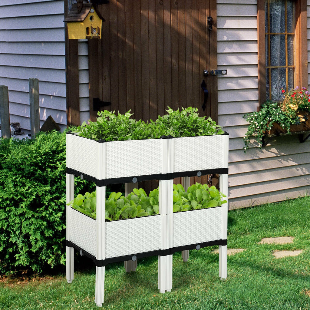 Elevated Garden Planter Box Set of 4 - Brown
