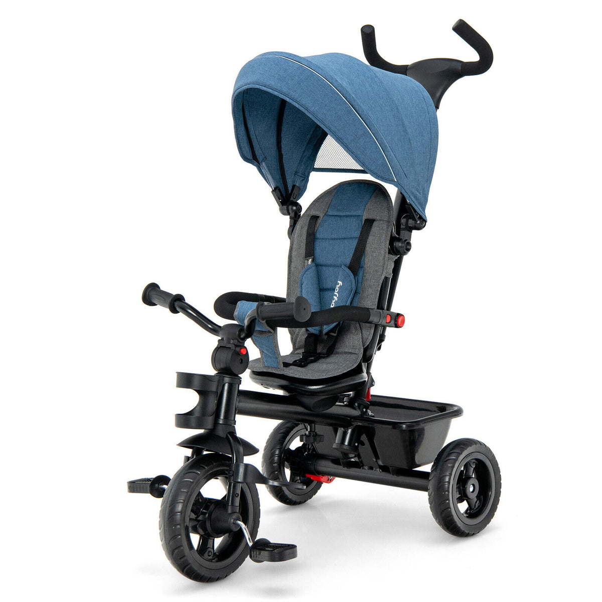 4-in-1 Baby Tricycle Toddler Trike with Reversible Seat & Blue Variation
