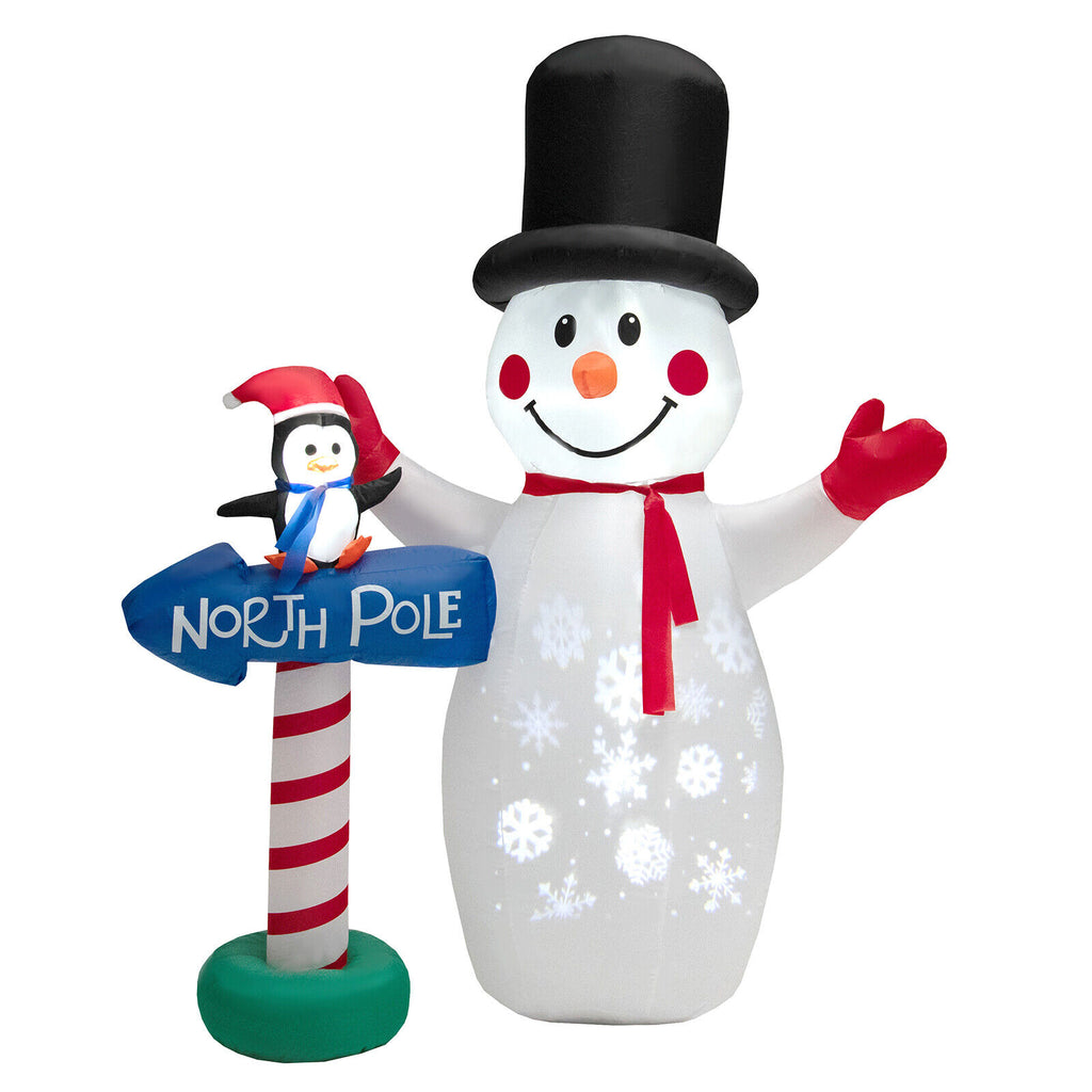 6 Feet Inflatable Christmas Decoration with Snowflake Projector and Penguin Variation of THIS Listing