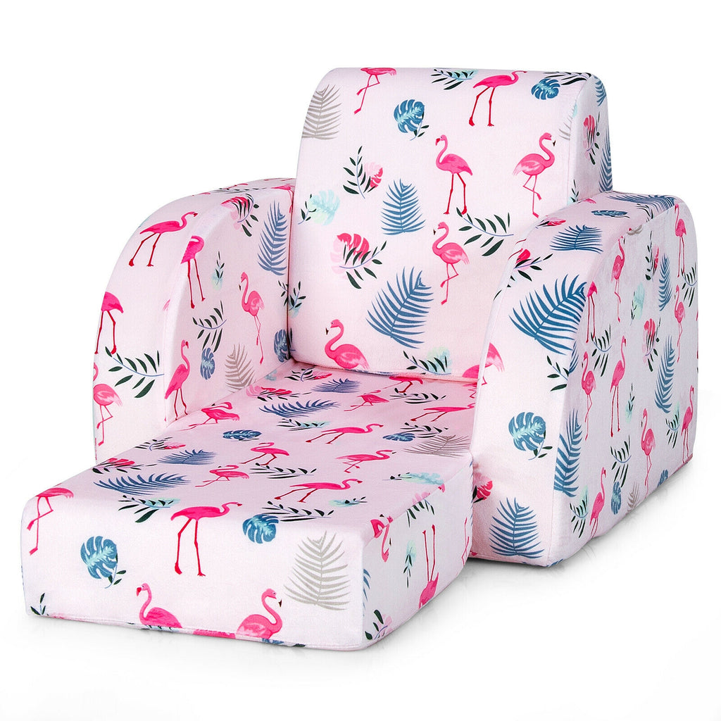 Pink 3-in-1 Convertible Kid Sofa Bed Lounger - Toddler Play & Rest Chair