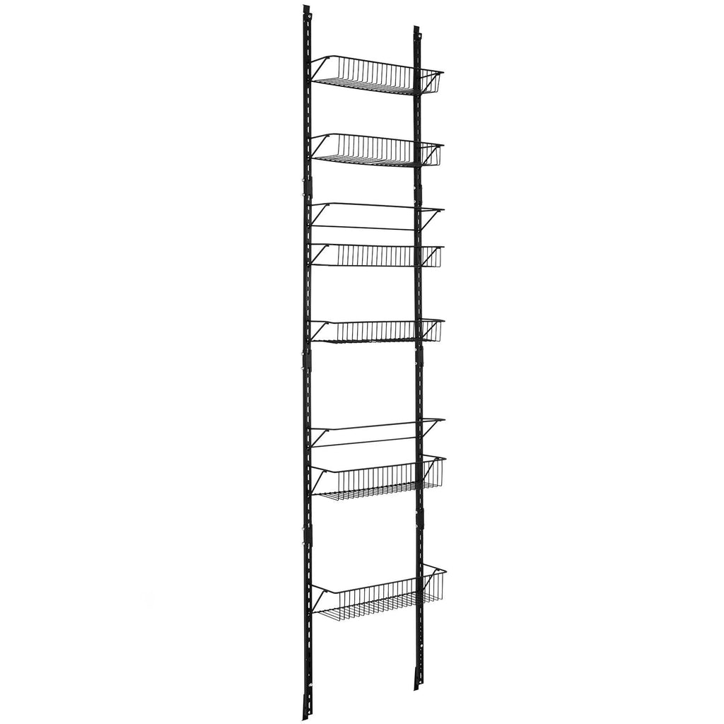 Over the Door Pantry Organizer Rack with Adjustable Hooks and 6 Baskets - Kitchen & Storage