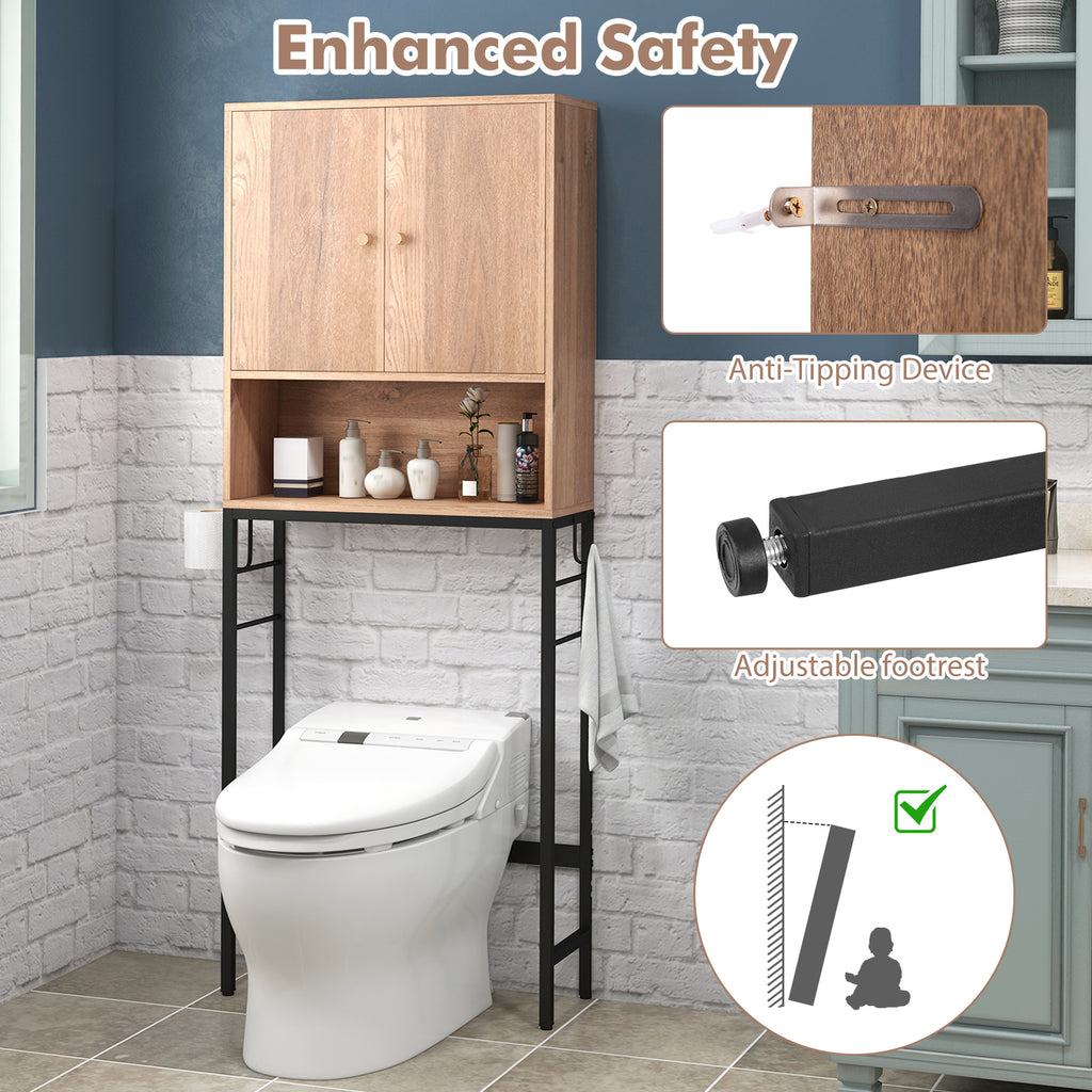 Over The Toilet Storage Cabinet 2 Door - Natural