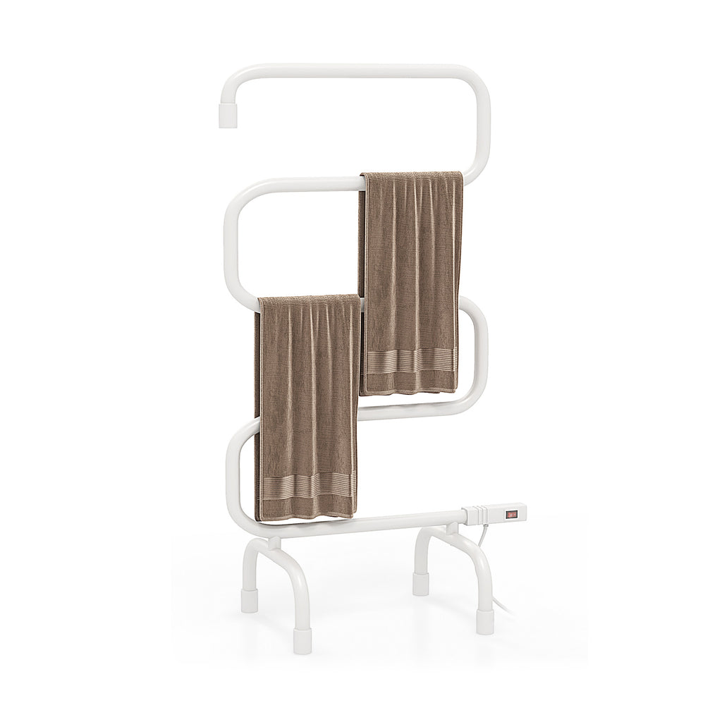 Freestanding Towel Rack with 3 Hanging Bars & Bottom Shelf for