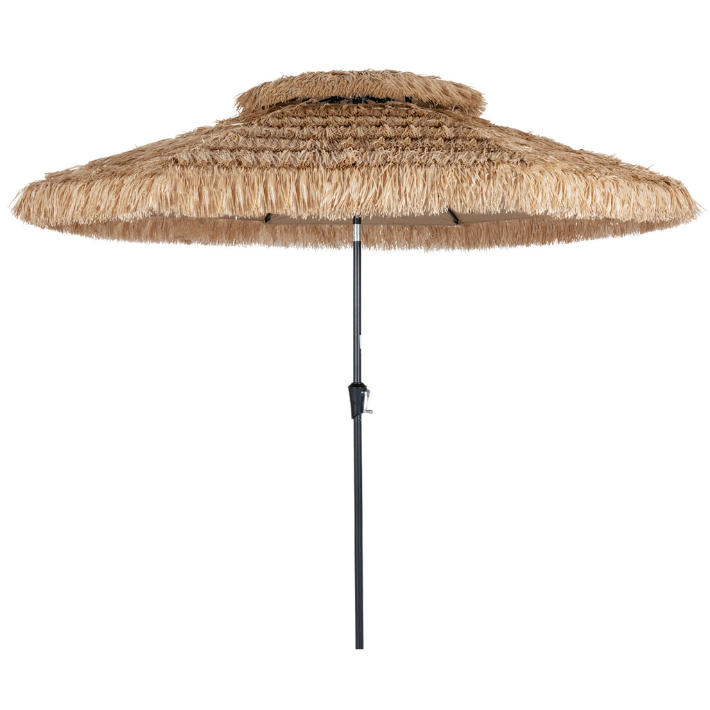 10FT and 2-Tier Tiki Patio Umbrella with 8 Ribs