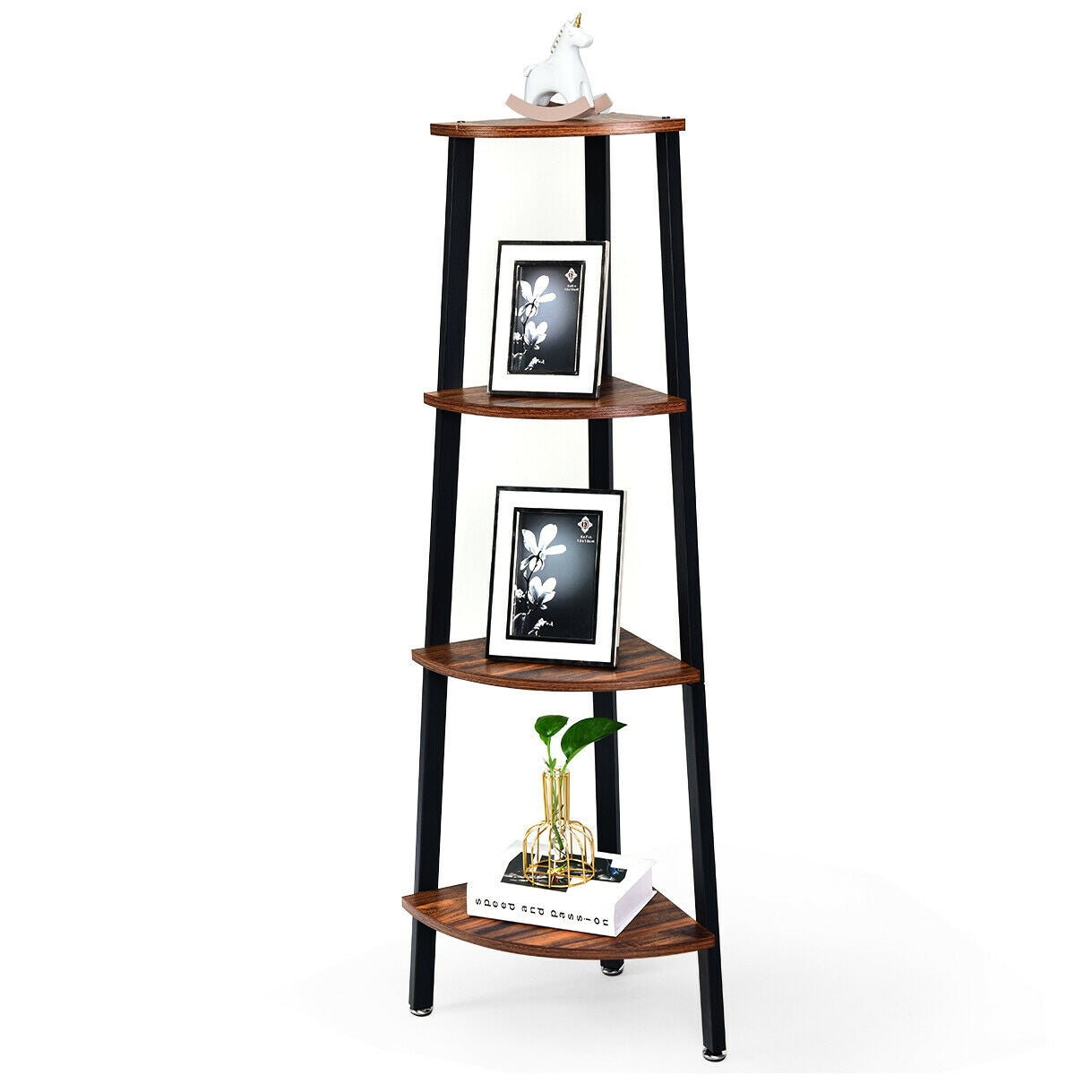 4-Tier Multipurpose Corner Shelf Bookcase