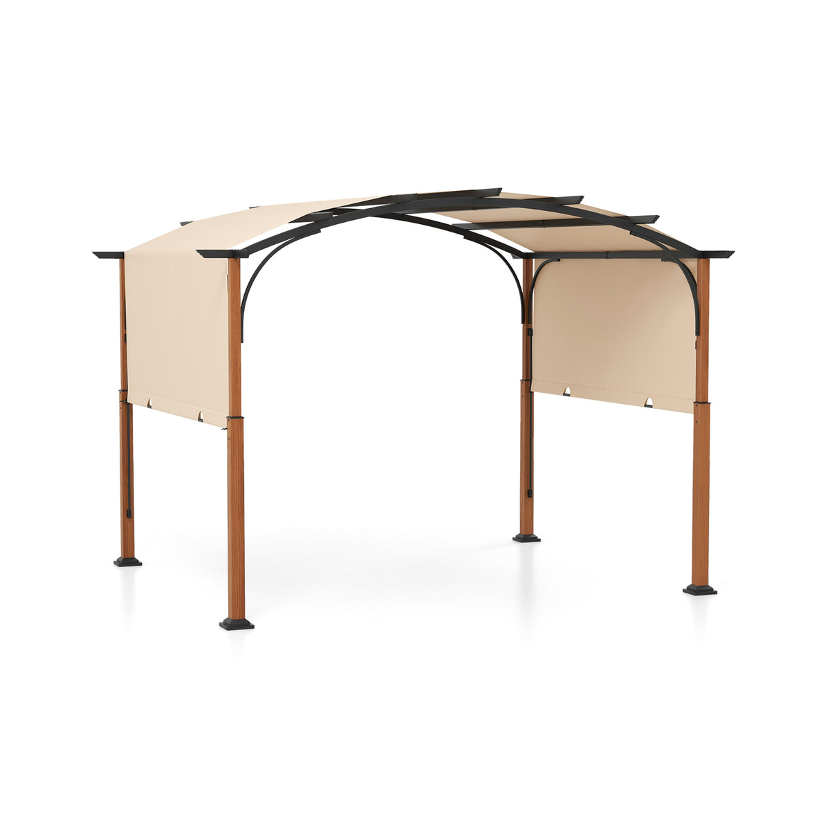 10 x 12 ft Retractable Pergola with Canopy - Beige