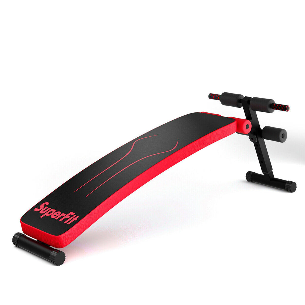 Foldable 52 Inch Adjustable Weight Bench for Home Workout - Red