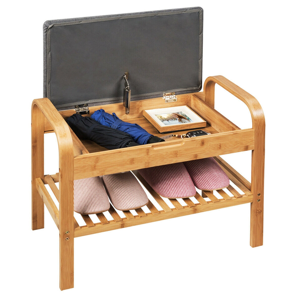 Shoe Rack Bench with Storage Shelf for Entryway Hallway Bedroom