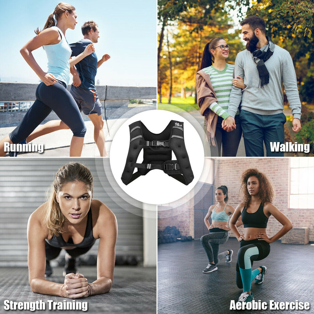 Training Weight Vest 16 lbs Workout Equipment with Adjustable Buckles & Mesh Bag