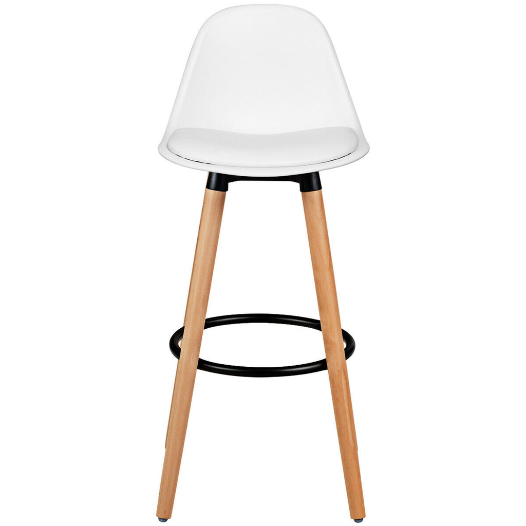Mid-Century Barstool 28.5 Inch Pub Chair Set - White