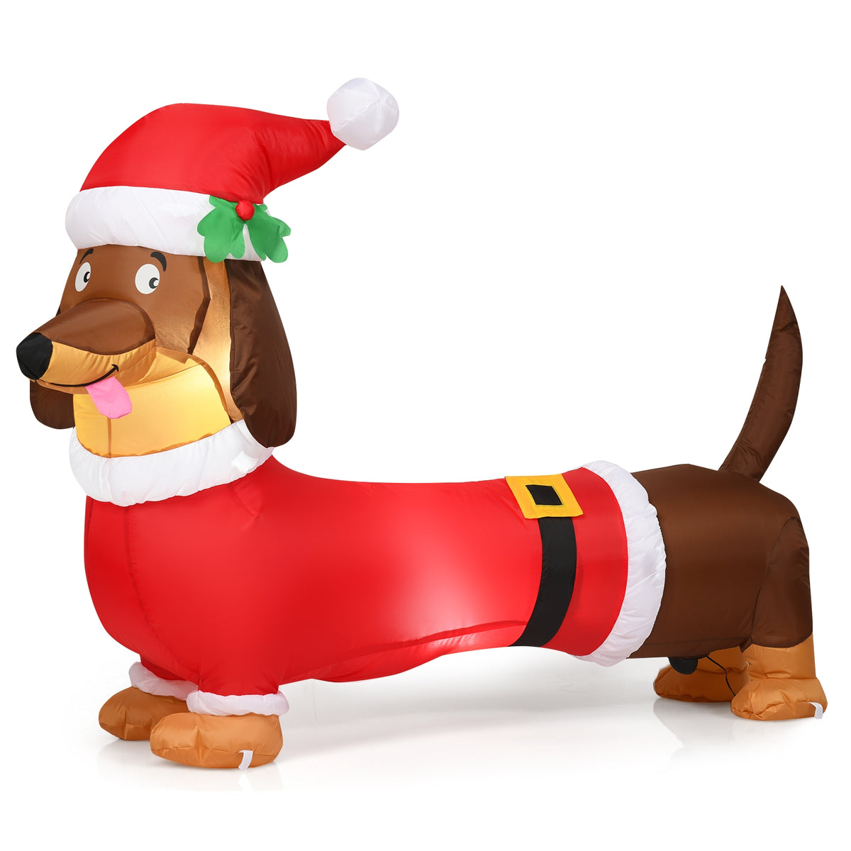 5 Feet Inflatable Christmas Dog with LED Lights - Indoor Outdoor Holiday Decoration