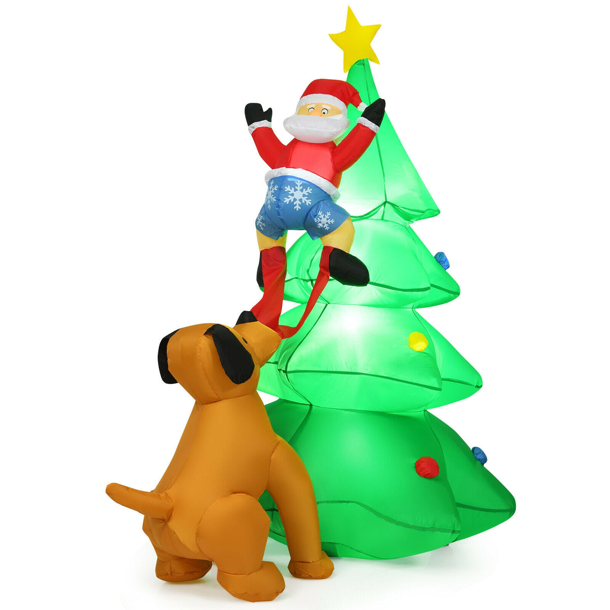 Inflatable Christmas Tree with Santa and LED Lights - G Style Variation, 6 Feet