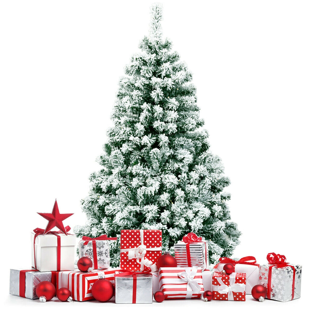 Pre-Lit Snow Flocked Artificial Christmas Tree 4.5ft with LED Lights