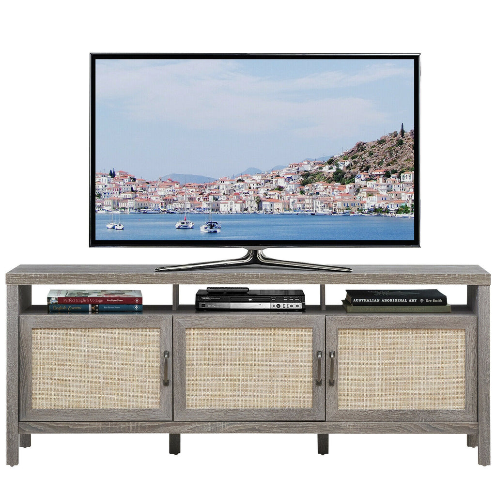 TV Stand for 65 Inch TVs with Storage Cabinets - Gray