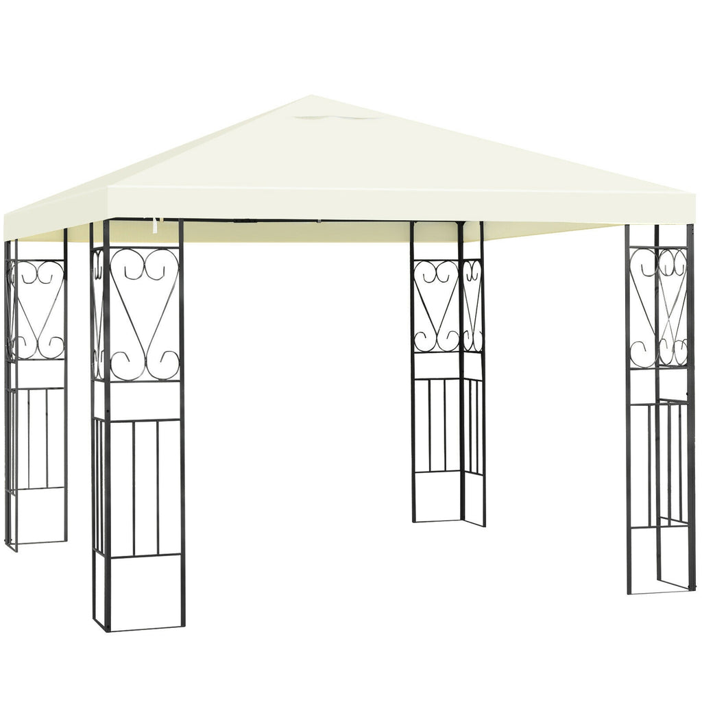 10x10 Patio Gazebo Canopy Tent - Double Roof 9ft Height