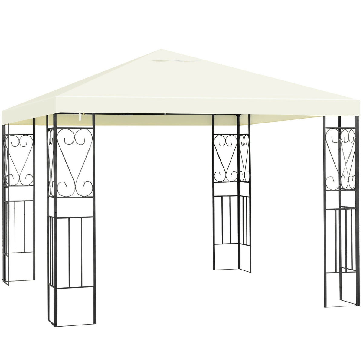 10x10 Patio Gazebo Canopy Tent - Double Roof 9ft Height
