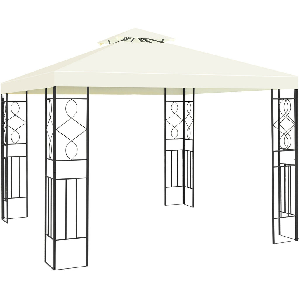 10x10 Patio Gazebo Canopy Tent - Double Roof 9ft Height