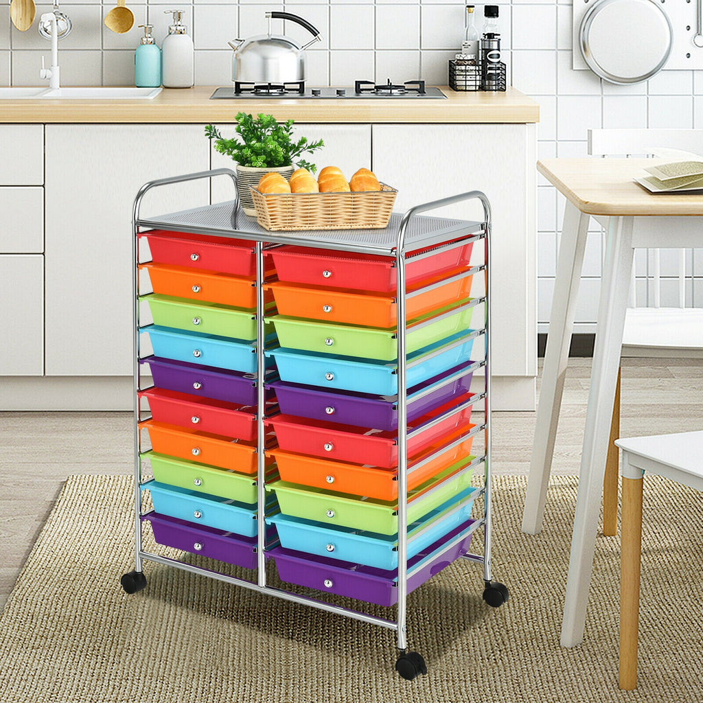 20-Drawer Rolling Storage Cart Organizer, Multicolor