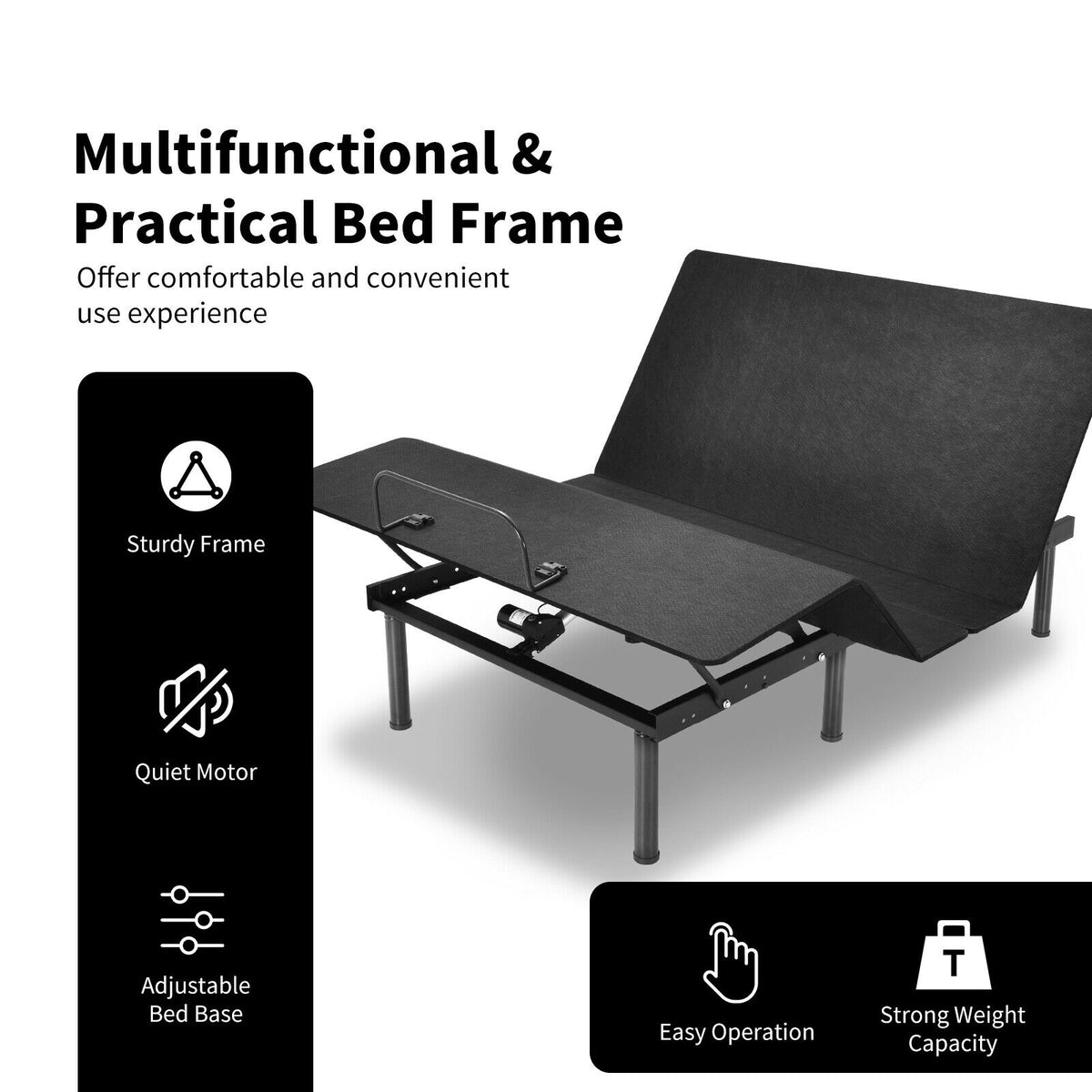 Queen Size Adjustable Bed Base with Wireless Remote – Style B