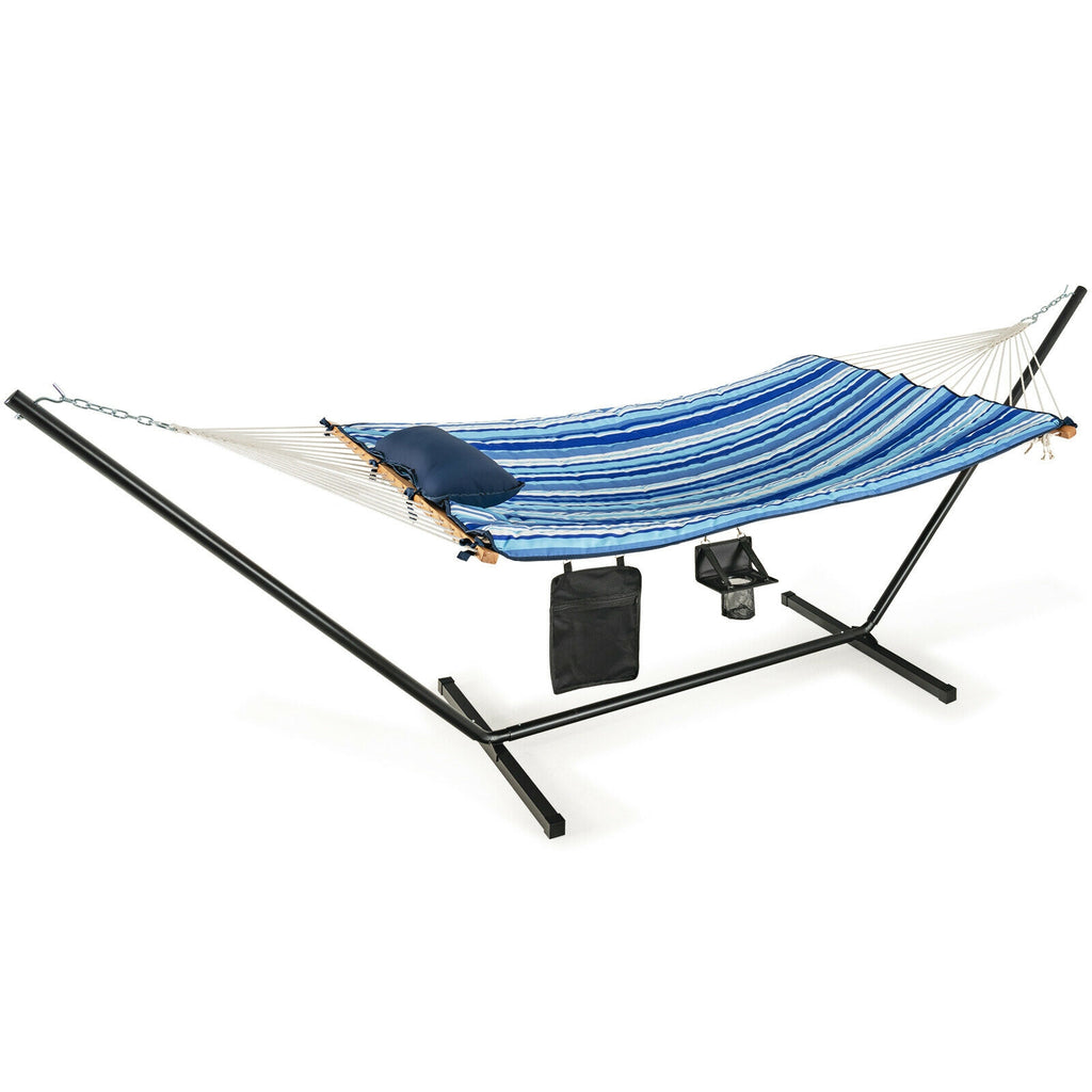Hammock Chair Stand Set Cotton Swing with Pillow Cup Holder Indoor