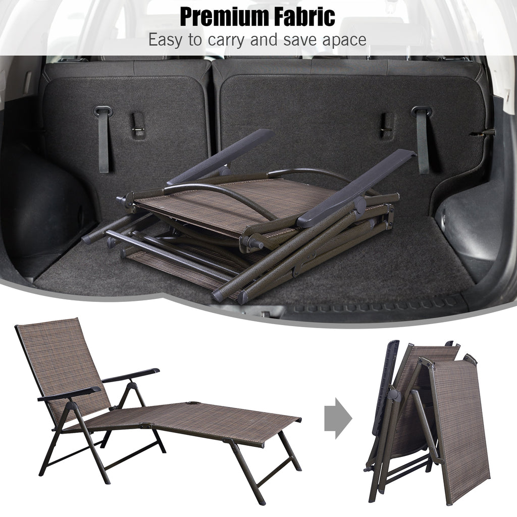 Adjustable Chaise Lounge Chair with 5 Reclining Positions