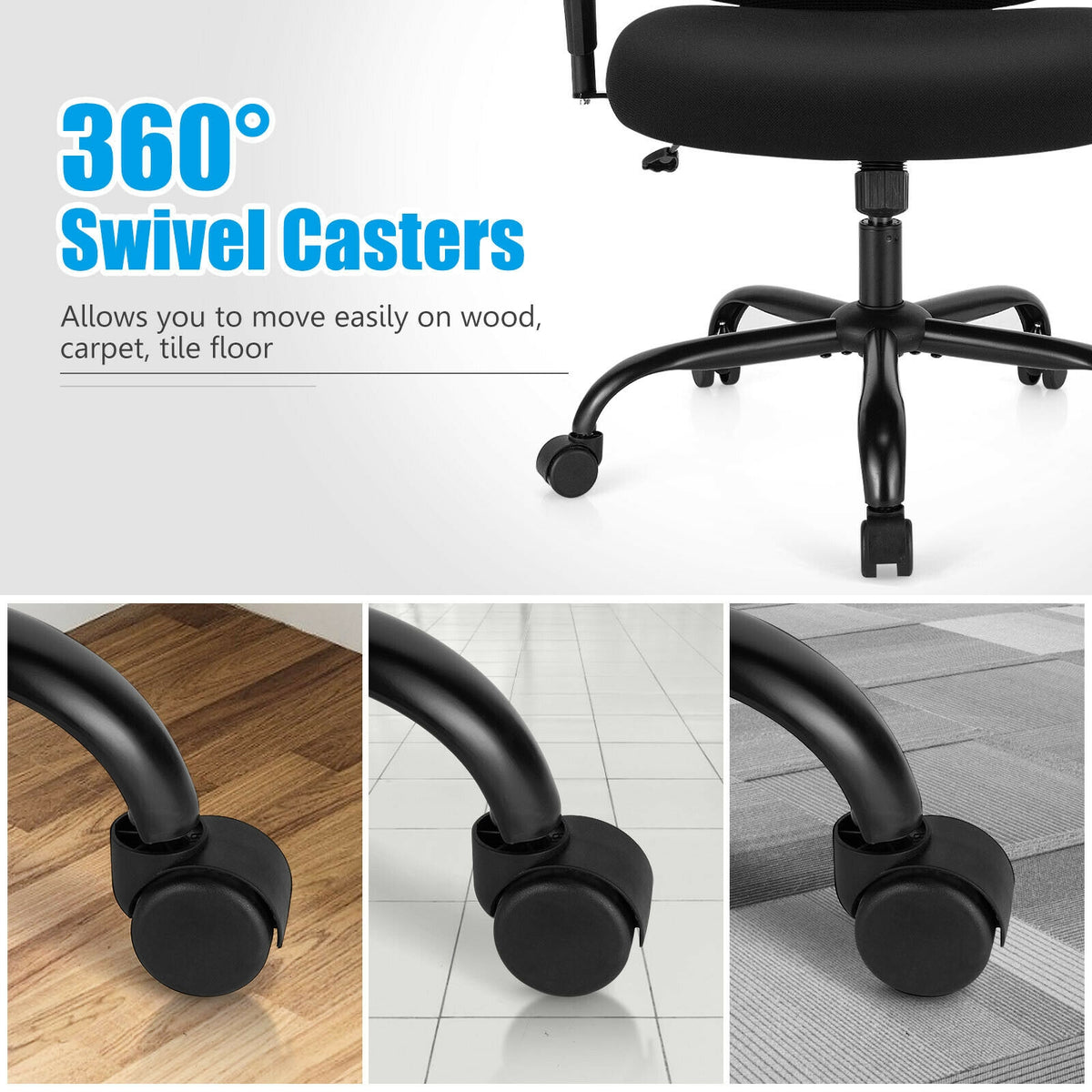 400 lbs Mesh Office Chair – Big & Tall Ergonomic Task Chair