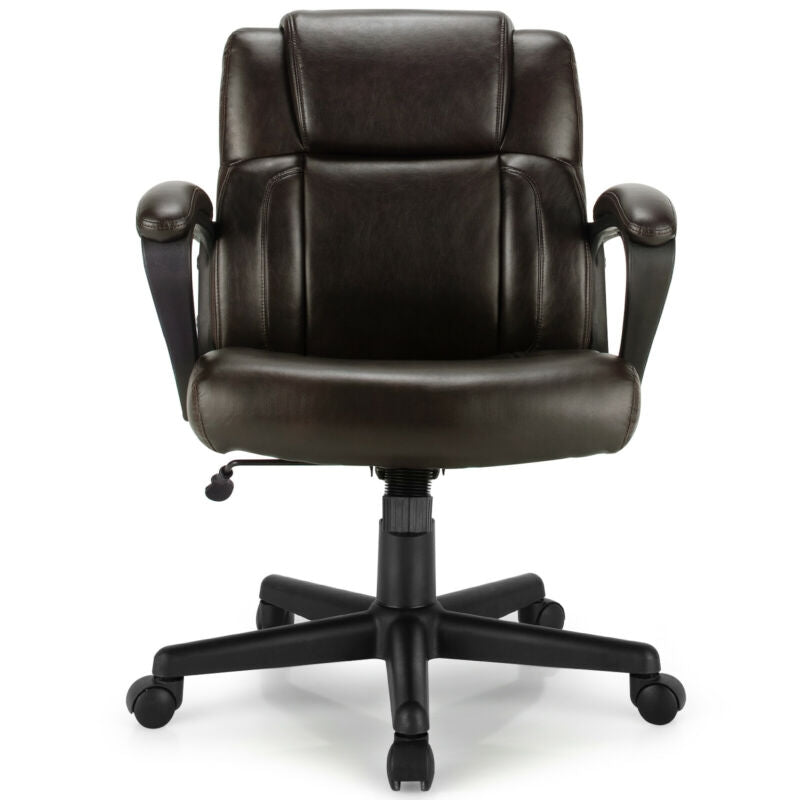Adjustable Leather Executive Office Chair Computer Desk with Armrest