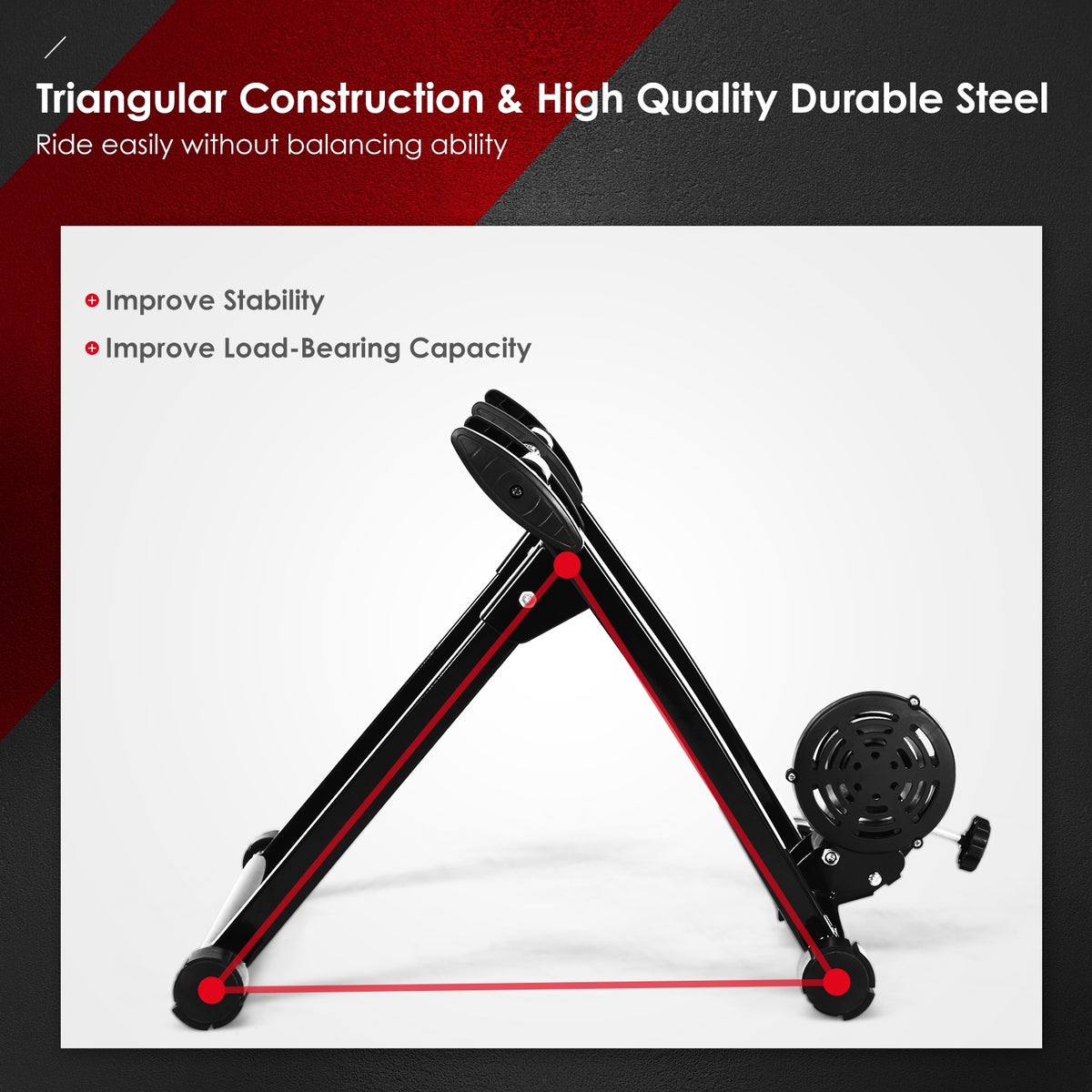 Portable Folding Bicycle Trainer Stand for 26-28 Inch Bikes
