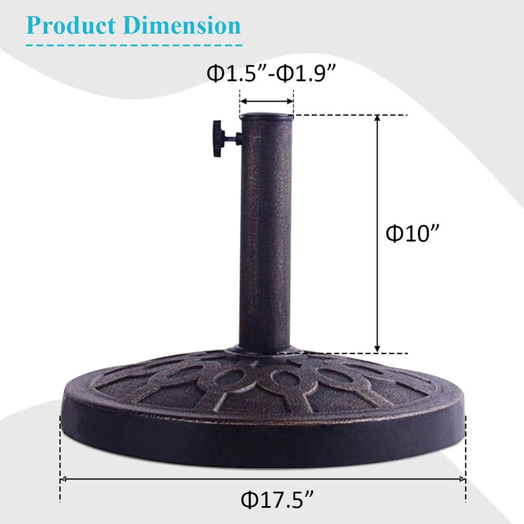 30 lbs Outdoor Umbrella Base - 18 Inch Round