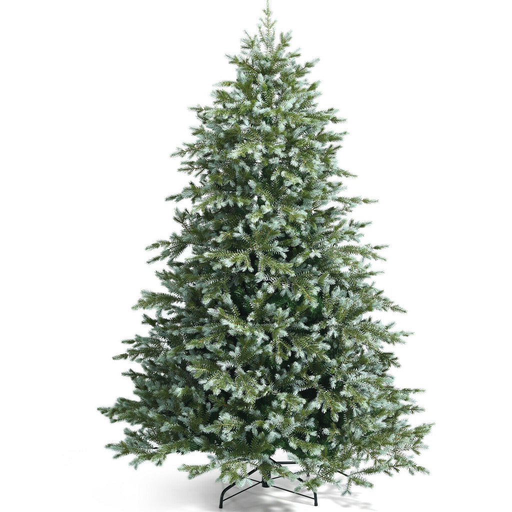 7 Ft Artificial Christmas Tree with 1260 Tips, Dense PE & PVC Branches, Space-Saving Hinged Design