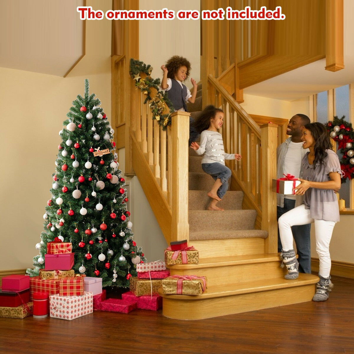 6 Ft Artificial Christmas Tree with Remote Color-Changing LED Lights