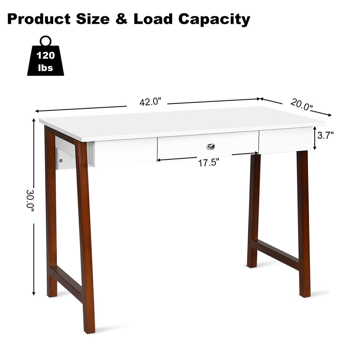 Computer Desk with Storage Drawers - Walnut