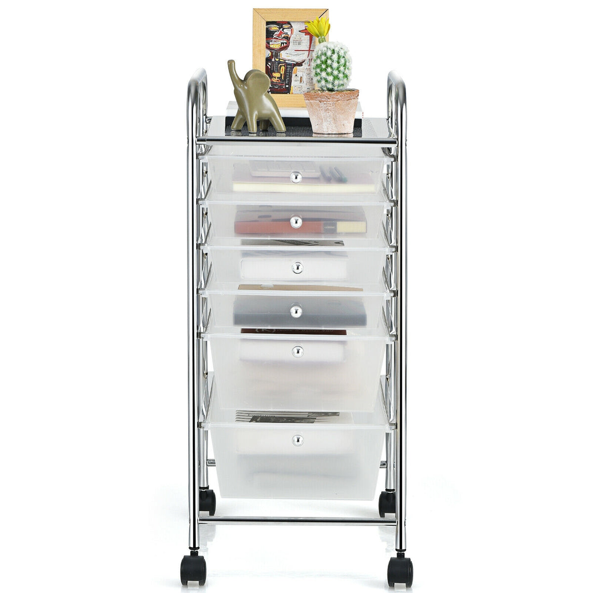 Multifunctional 6 Drawers Rolling Storage Cart Organizer