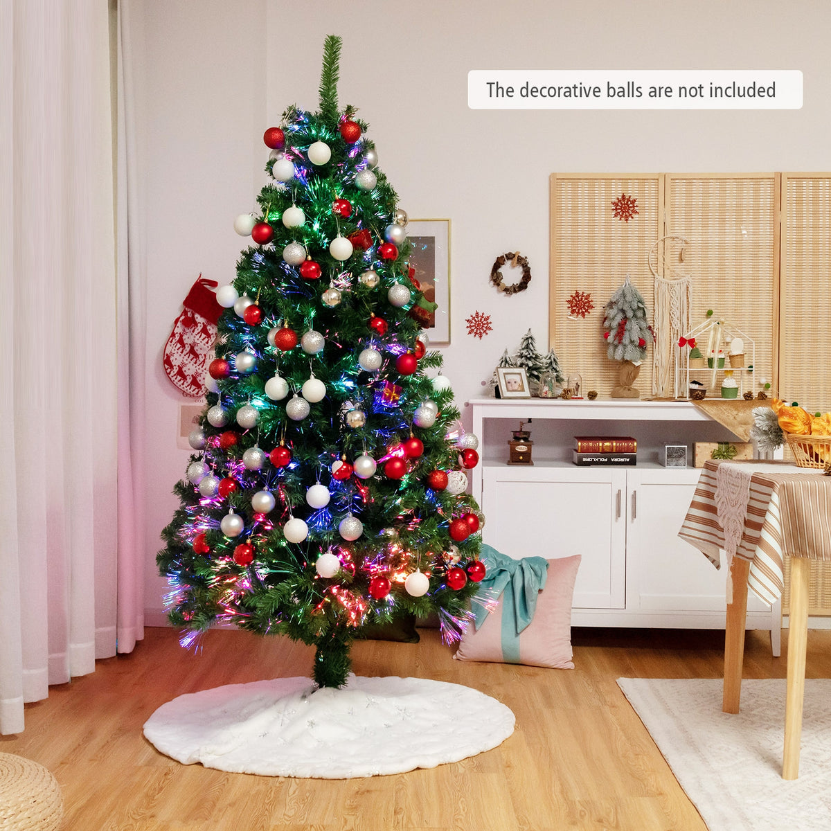 Pre-lit Fiber Optic Artificial Christmas Tree - 6 Feet, Full Branch Tips