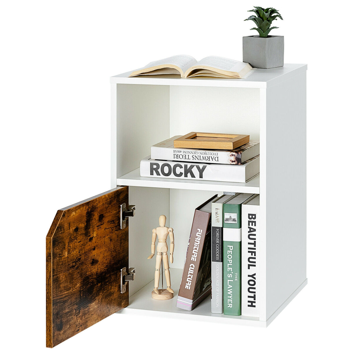Set of 2 Nightstands with Storage – White