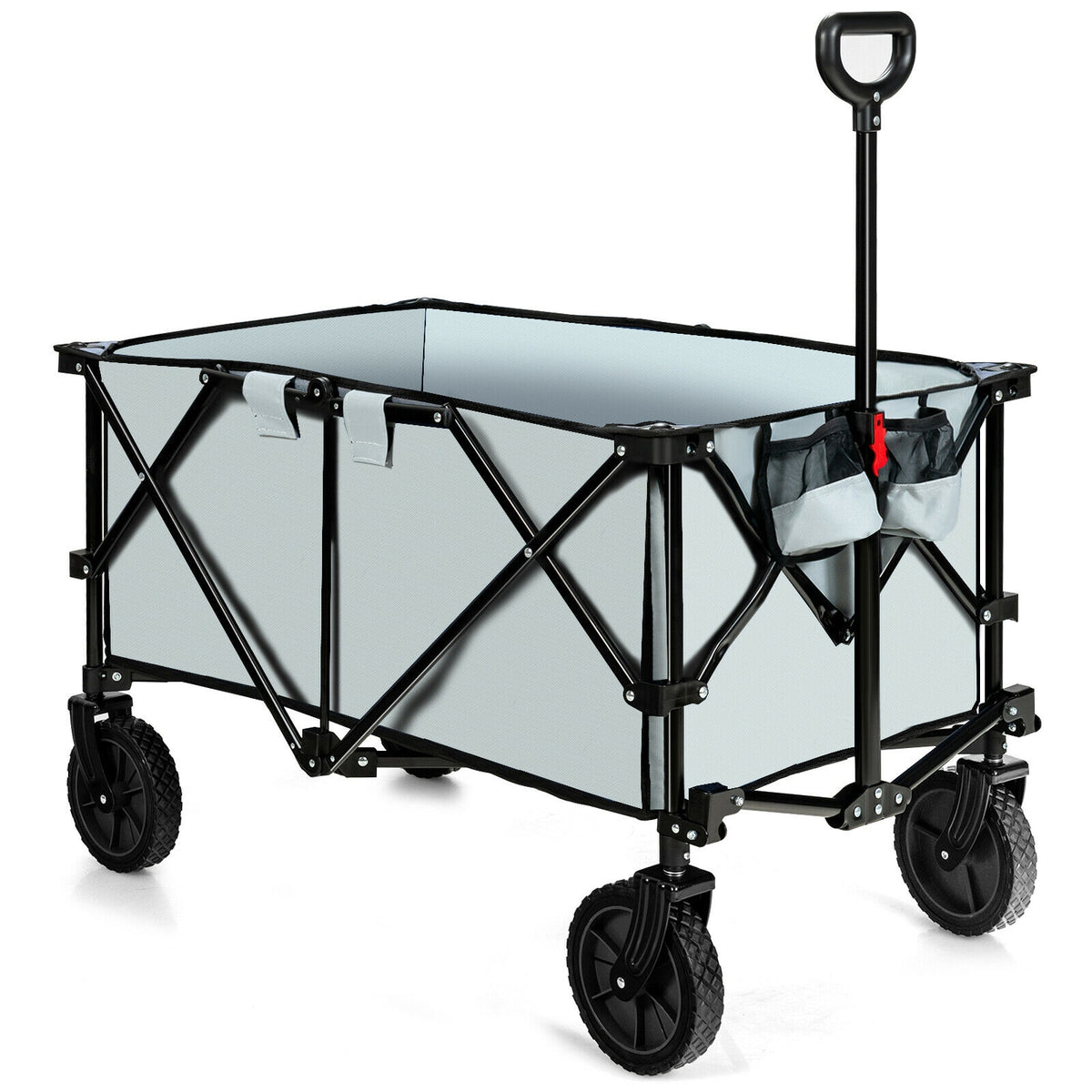 Folding Wagon Cart with Adjustable Handle - Gray