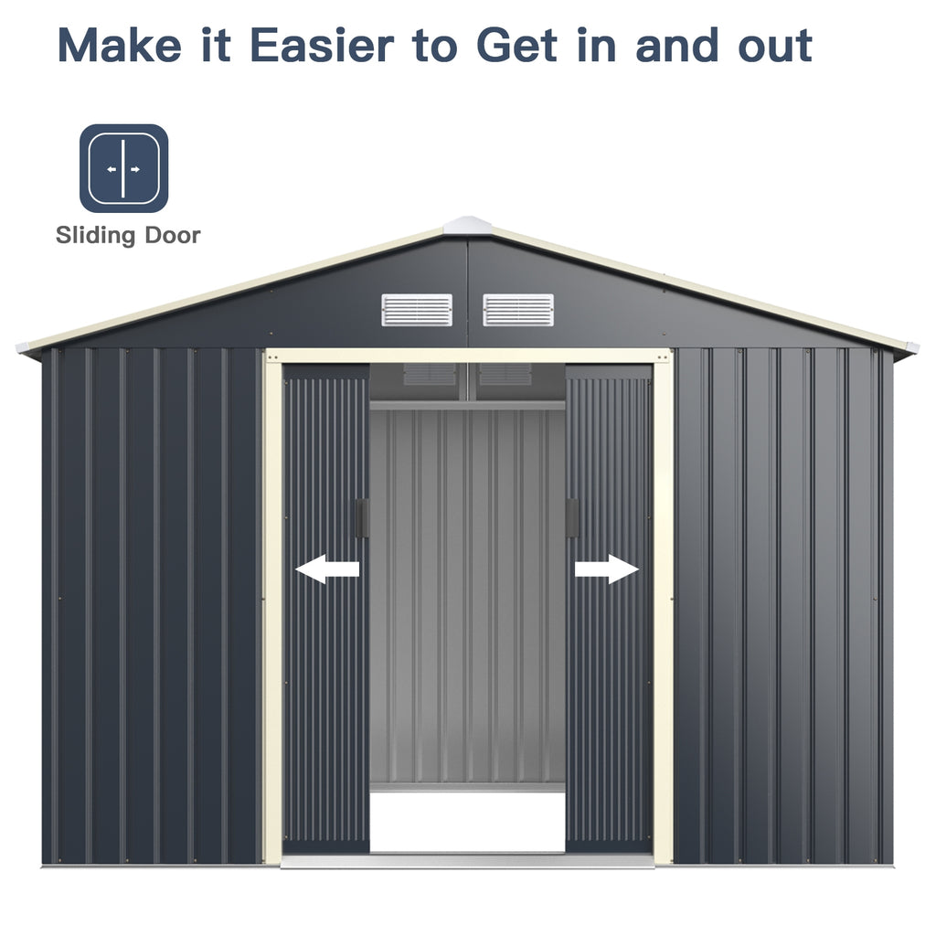 9 x 6 Feet Metal Storage Shed for Garden and Tools