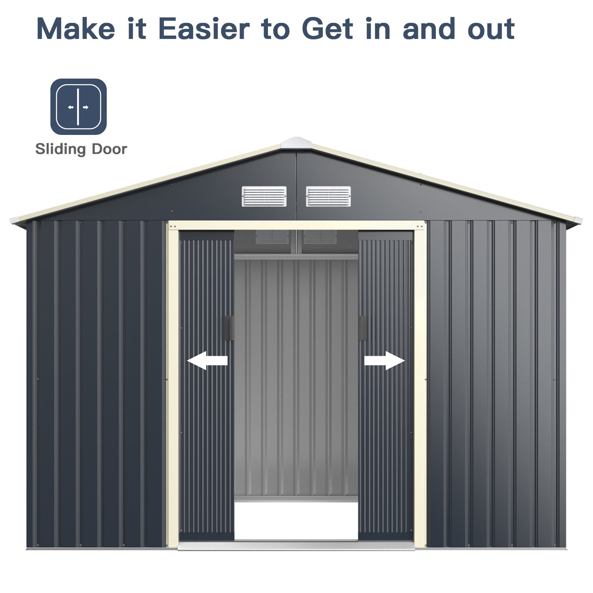 9 x 6 Feet Metal Storage Shed for Garden and Tools